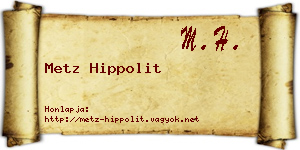 Metz Hippolit névjegykártya